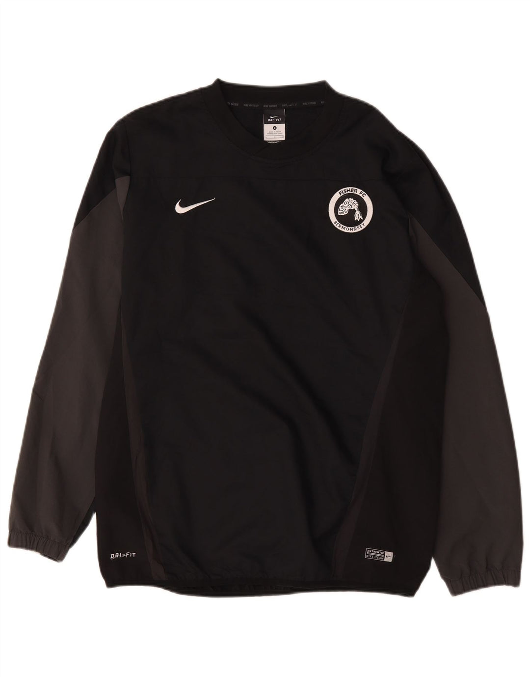 Ανδρικό γραφικό τοπ Nike Dri Fit Μακρύ μακρυμάνικο μεγάλο μαύρο χρώμα πολυεστέρας