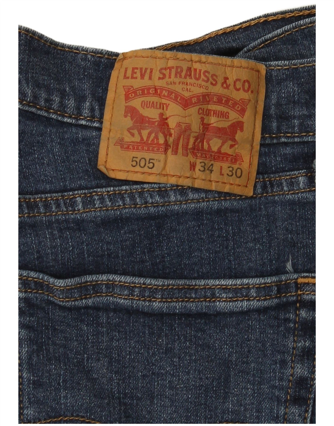 LEVI'S Ανδρικό τζιν 505 ίσιο W34 L30 Navy Blue Cotton
