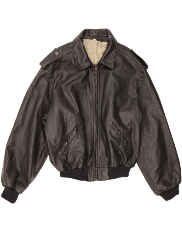 Ανδρικό δερμάτινο τζάκετ VINTAGE Military IT 52 XL Μαύρο