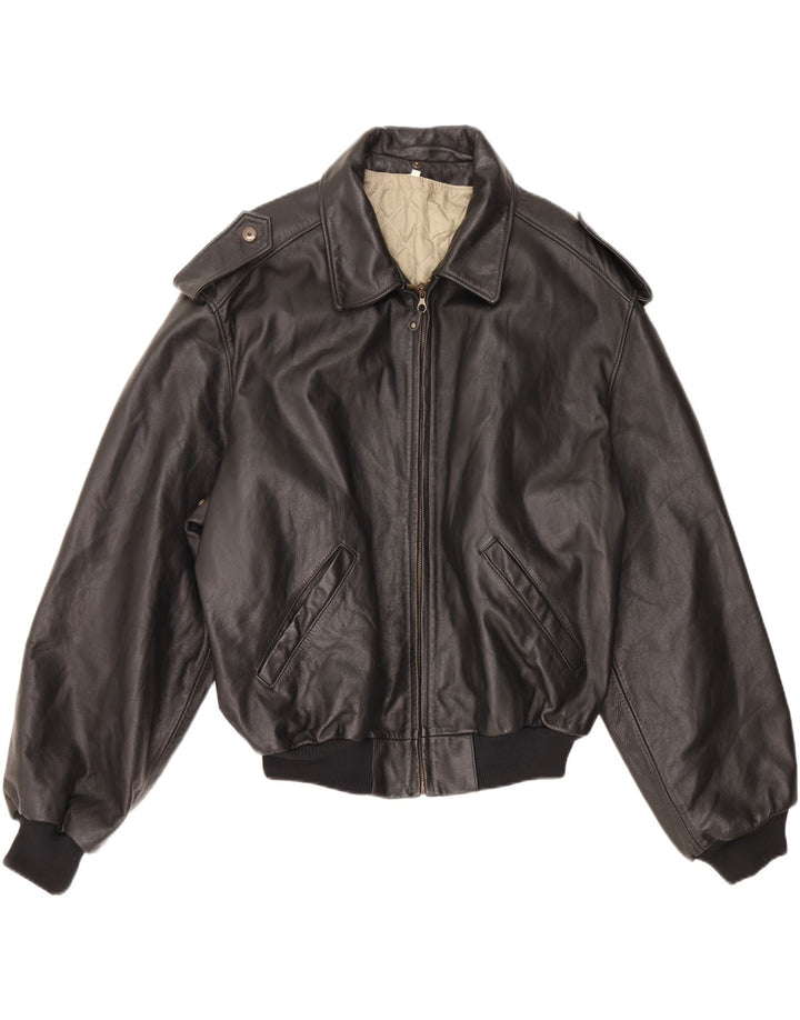 Ανδρικό δερμάτινο τζάκετ VINTAGE Military IT 52 XL Μαύρο