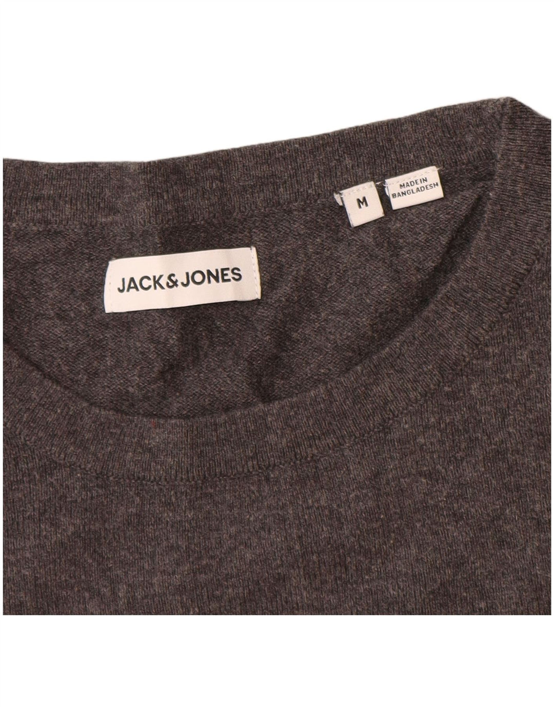 Jack & Jones Ανδρικό πουλόβερ με λαιμόκοψη μεσαίου γκρι βαμβακερό