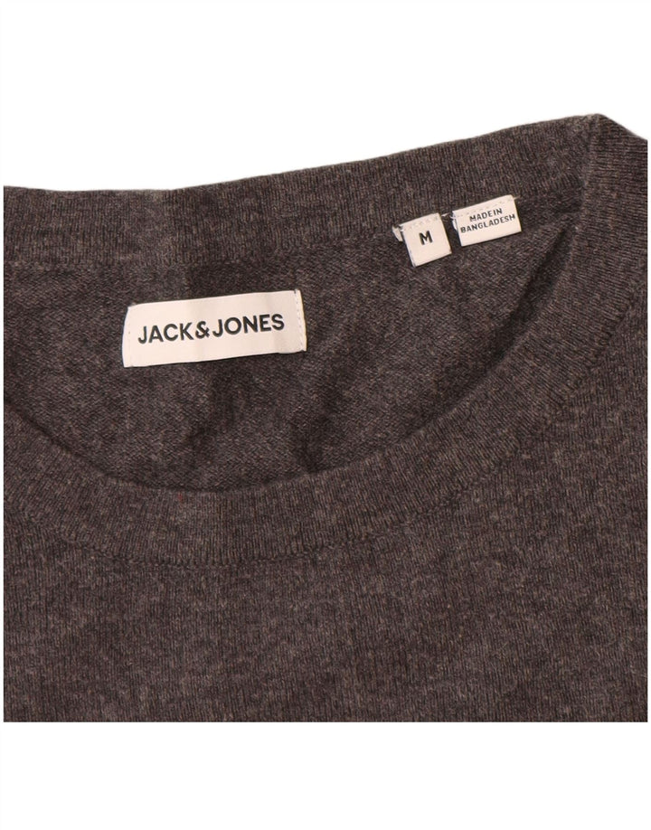 Jack & Jones Ανδρικό πουλόβερ με λαιμόκοψη μεσαίου γκρι βαμβακερό