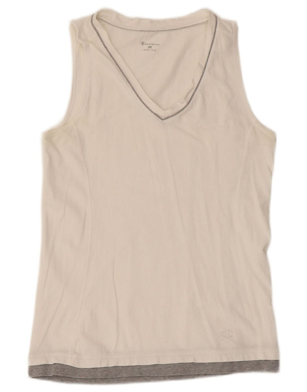 Champion Womens Vest Top UK 12 Medium White Colourblock