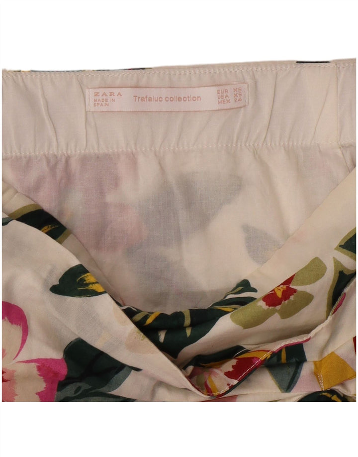 Zara Γυναικεία Μίνι Φούστα XS W24 Off White Floral