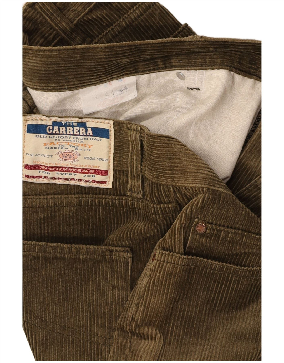 Ανδρικό ίσιο κοτλέ παντελόνι CARRERA W44 L30 Πράσινο