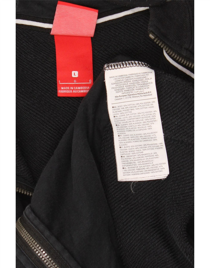Ανδρικό πουλόβερ Nike με φερμουάρ, μαύρο βαμβακερό