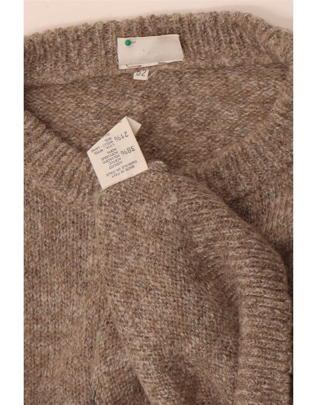 Ανδρικό πουλόβερ Fiume Graphic Crew Neck Jumper IT 52 Large Brown Colourblock