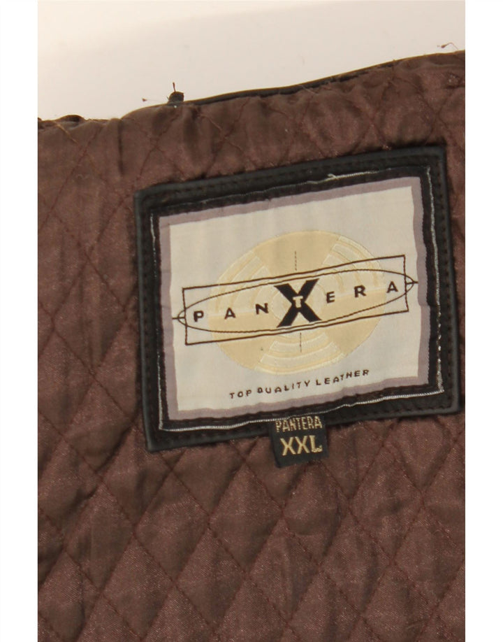 PANTERA Ανδρικό Δερμάτινο Μπουφάν UK 44 2XL Καφέ Δερμάτινο