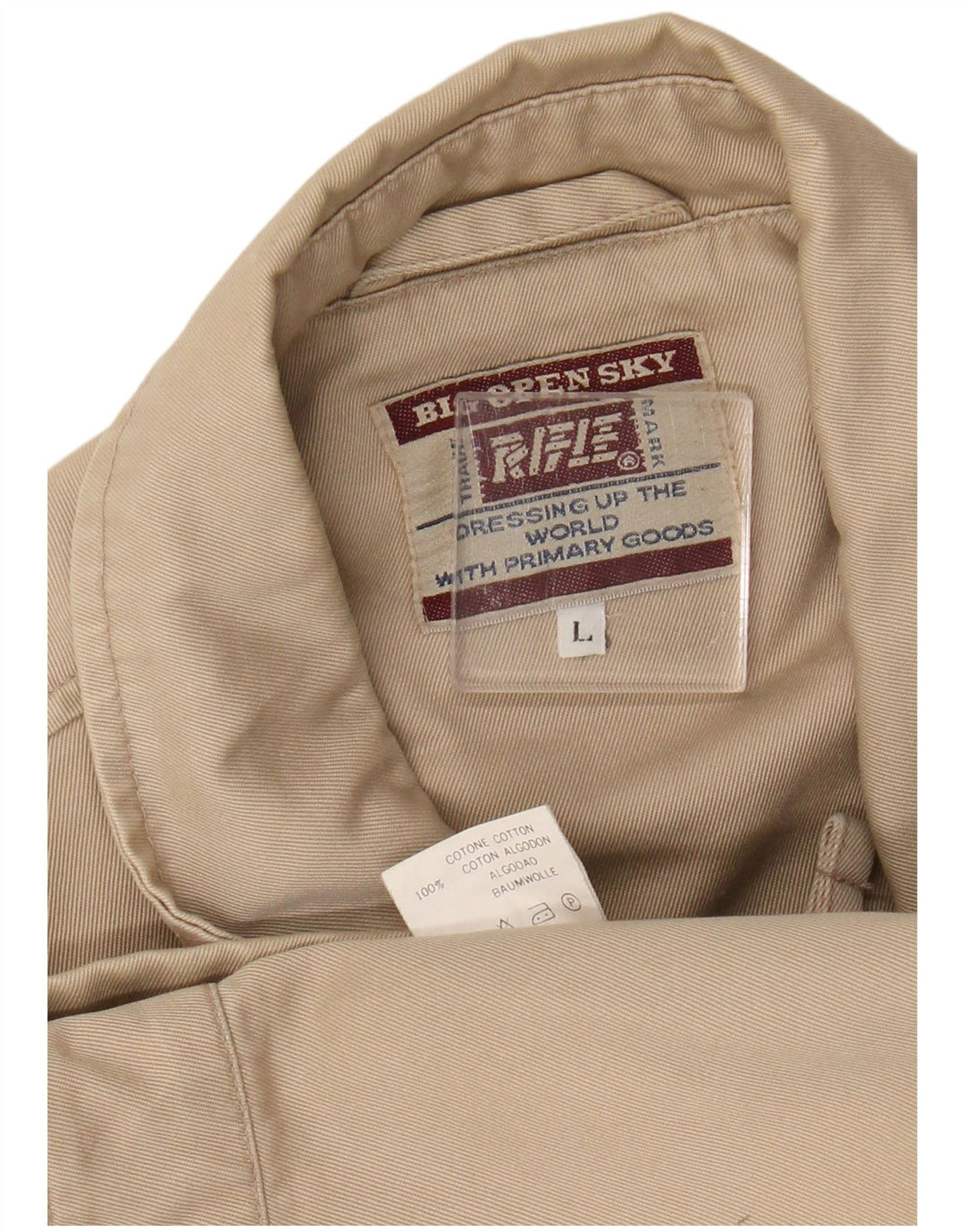 Rifle Mens Utility Jacket UK 40 Large Beige Βαμβακερό