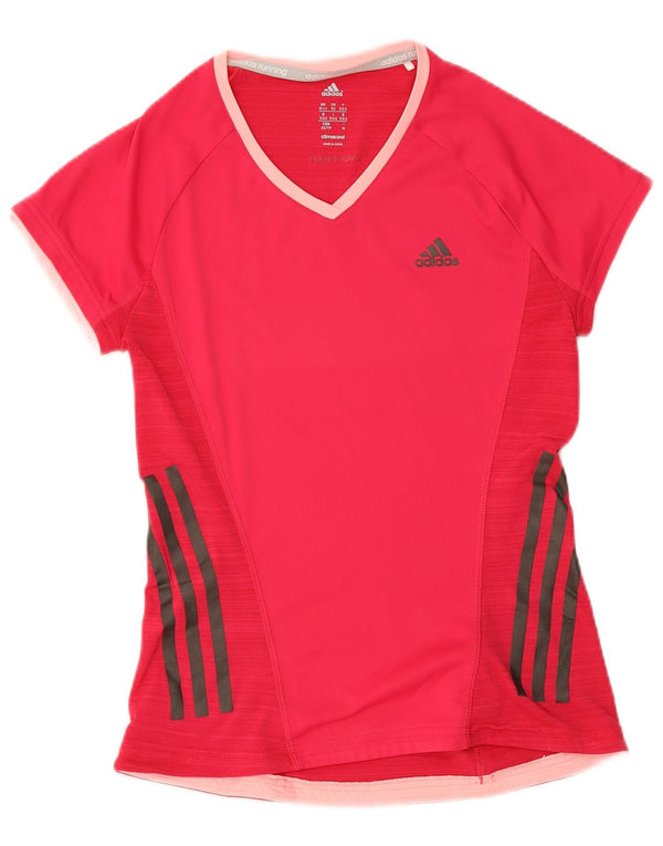 Adidas Γυναικείο T-Shirt Climacool Top UK 4/6 XS Pink Polyester