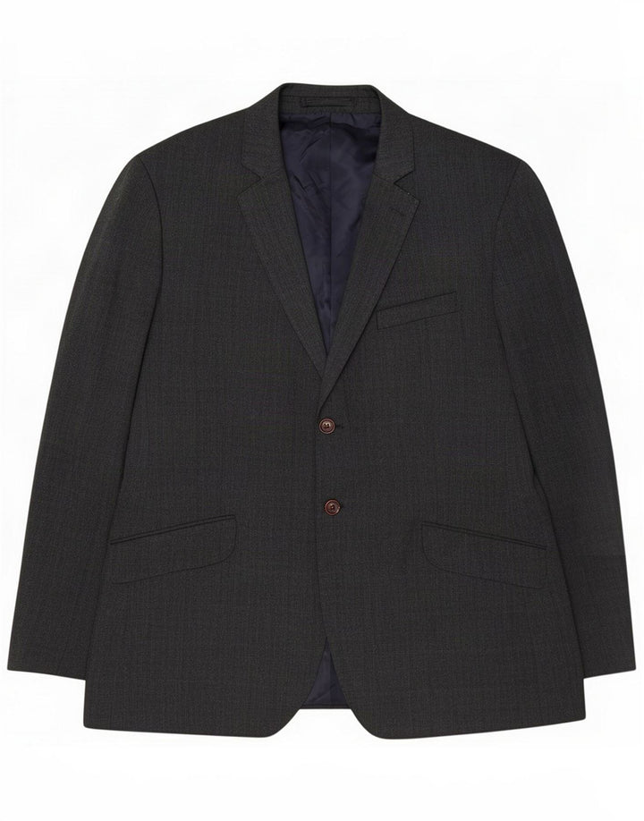 Crew Clothing Mens 2 Button Jacket UK 44 2XL Grey Polyester