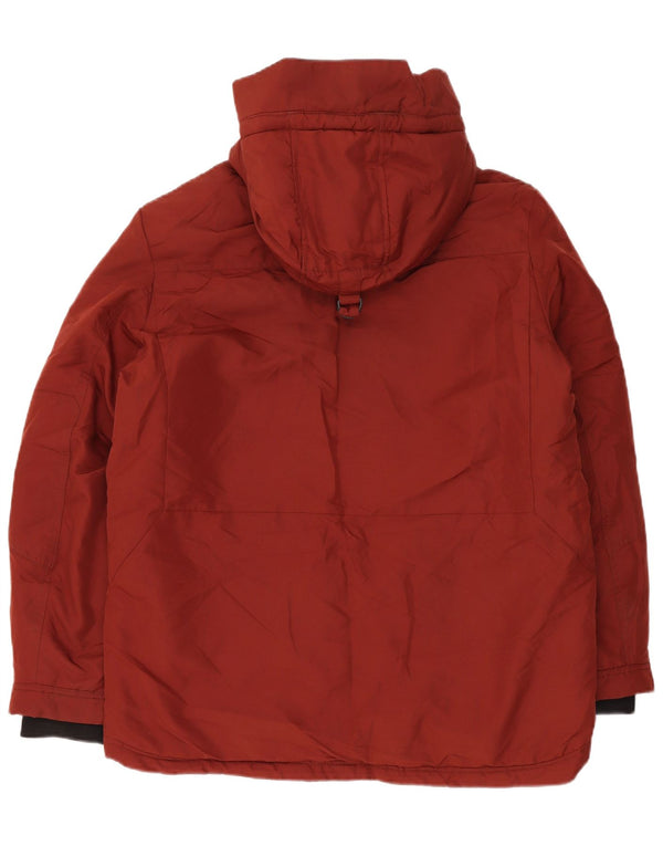 Marks & Spencer Mens Hooded Padded Parka Jacket UK 40 Large Burgundy Winter