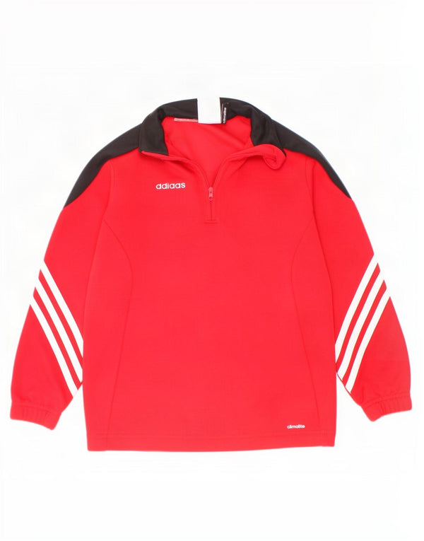 Adidas Boys αθλητική φόρμα πουλόβερ με φερμουάρ 5-6 ετών XS Red Colourblock