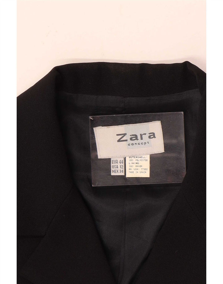 Zara Γυναικείο Μπουφάν σακάκι με 4 κουμπιά EU 44 XL Μαύρο πολυεστέρα