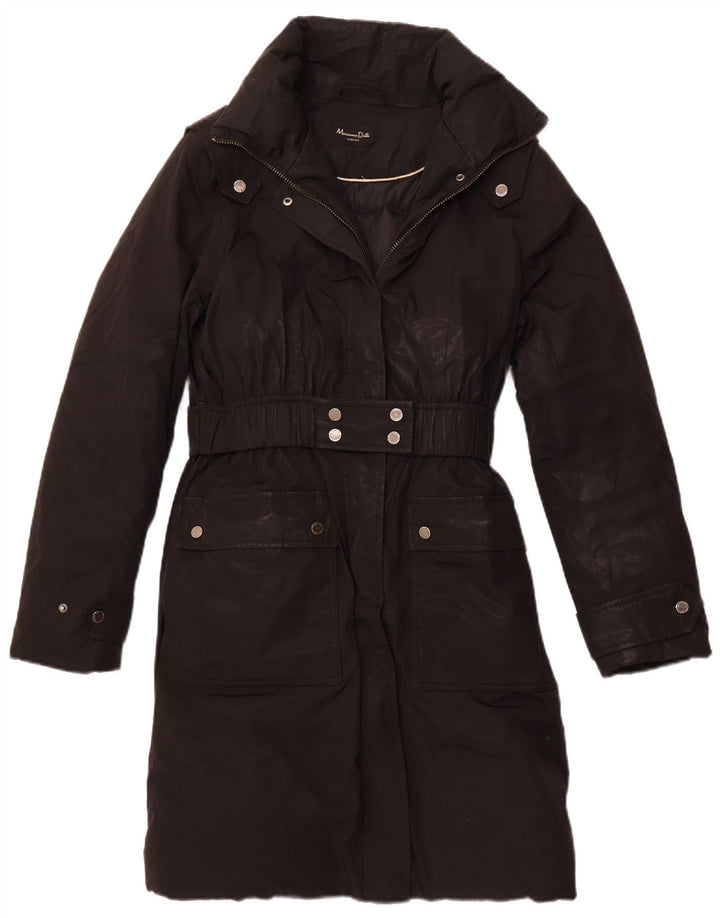 MASSIMO DUTTI Γυναικείο παλτό με επένδυση UK 18 XL μαύρο πολυεστέρα χειμώνα
