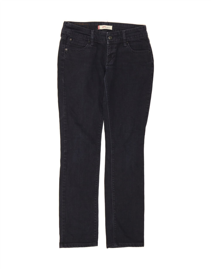 LEVI'S Womens 571 Slim Jeans W30 L31 Navy Blue Cotton Vintage Levi's and Second-Hand Levi's from Messina Hembry 