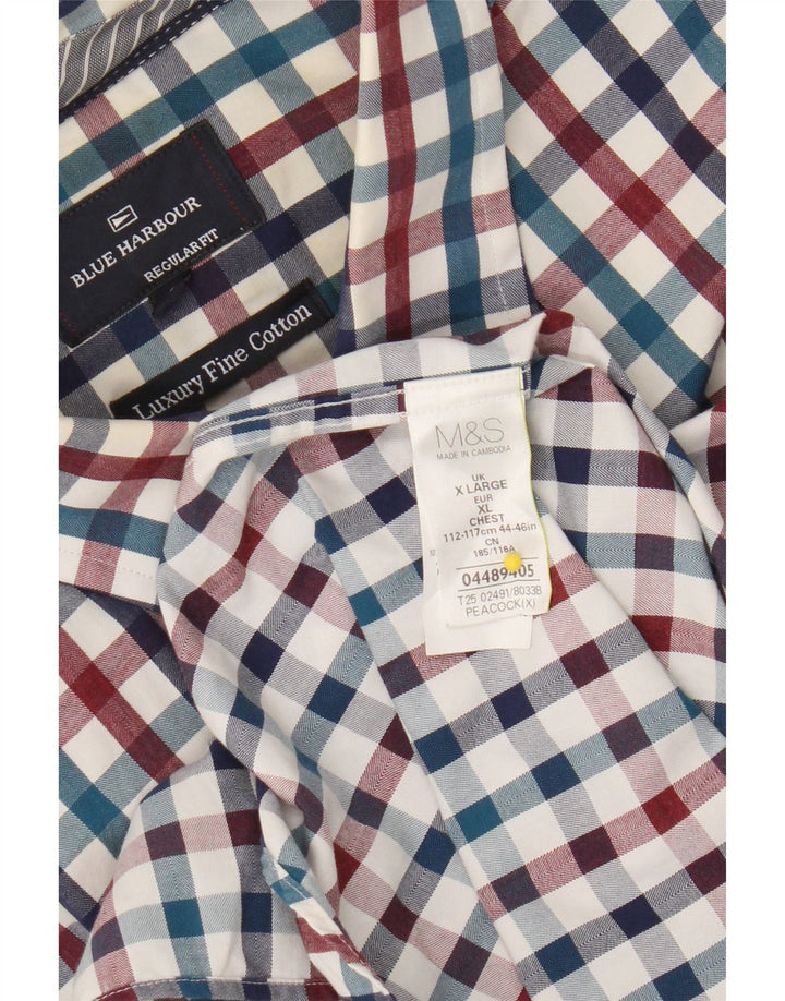 Marks & Spencer Ανδρικό Μπλε Χάρμπορ Πουκάμισο XL Πολύχρωμο Gingham