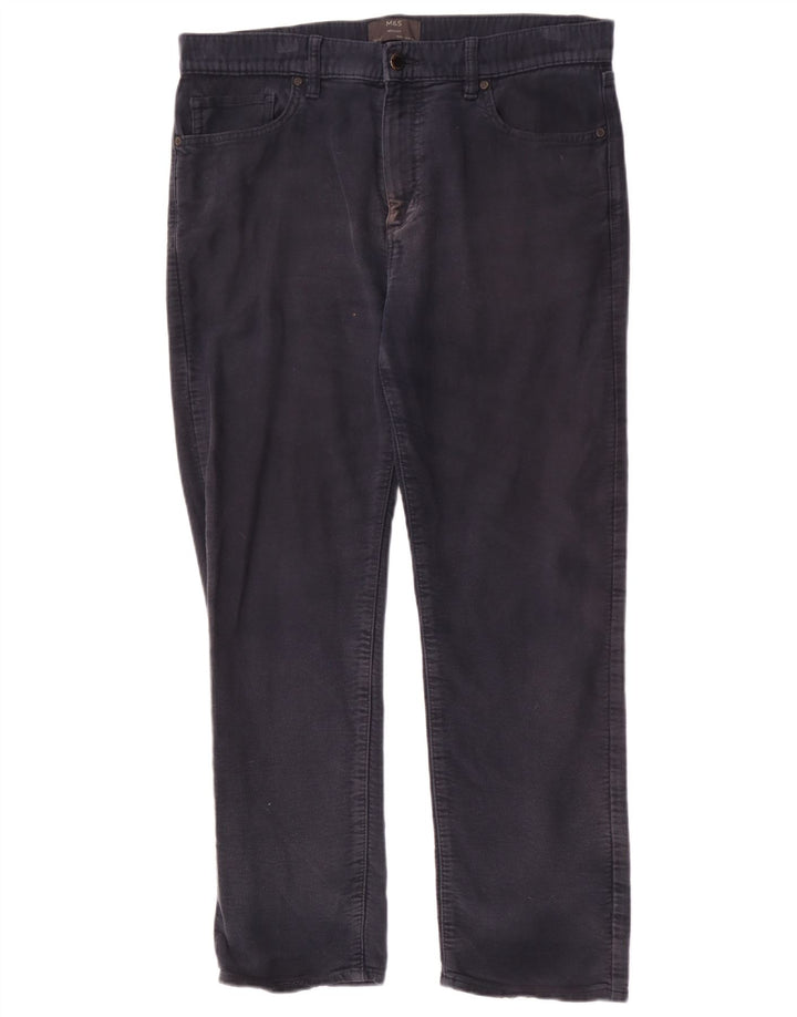 Ανδρικό καθημερινό παντελόνι Marks & Spencer W36 L29 Navy Blue Cotton