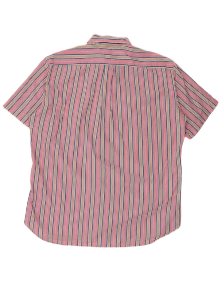 BROOKSFIELD Mens Short Sleeve Shirt Size 42 Large Pink Striped