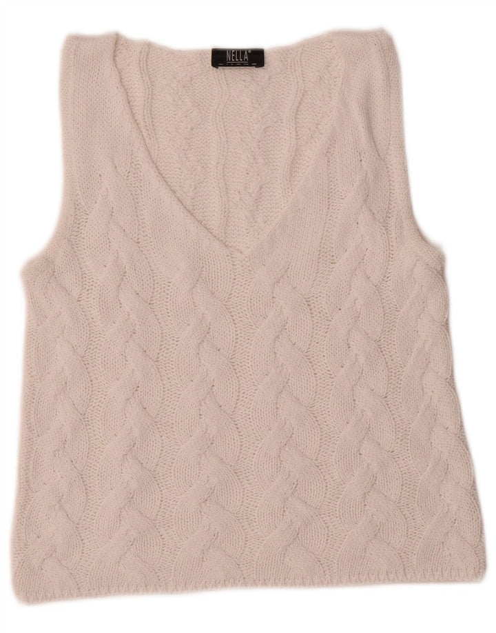 Vintage Γυναικείο Crop Vest Tank Top IT 40 Small White Viscose