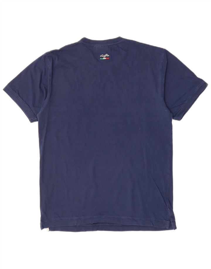 Ανδρικό T-Shirt LOTTO Top Large Navy Blue ριγέ βαμβακερό