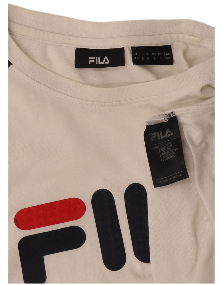 Fila Ανδρικό γραφικό T-Shirt Top Μικρό λευκό βαμβακερό