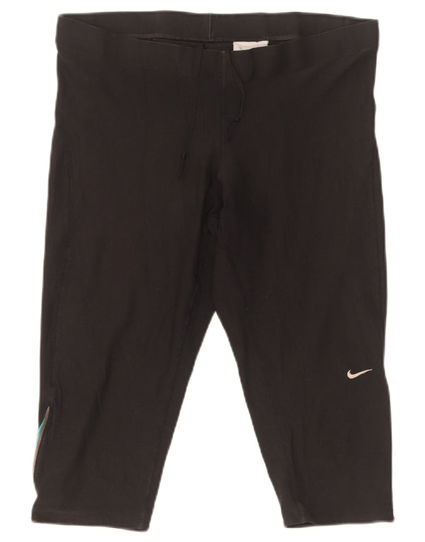 Γυναικεία κολάν Nike Dri Fit Capri UK 16/18 Μεγάλο μαύρο πολυεστέρα