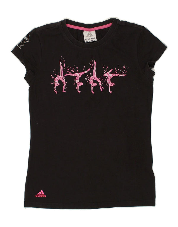 Γυναικείο γραφικό μπλουζάκι ADIDAS Top UK 14 Μεσαίο μαύρο βαμβακερό