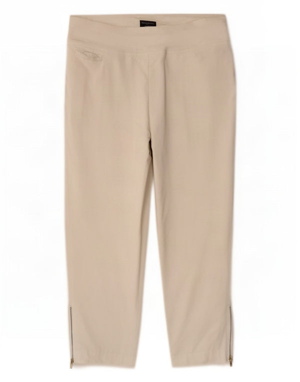 Marks & Spencer Γυναικείο αυτόγραφο Cropped Παντελόνι UK 14 Large W38 L25 White