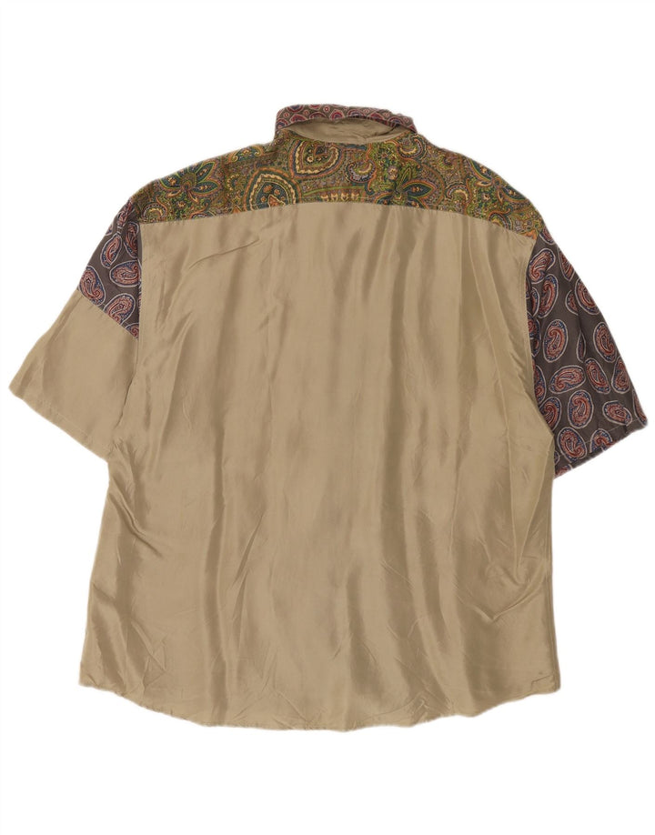 Ανδρικό κοντομάνικο πουκάμισο Sisley Medium Beige Paisley Silk