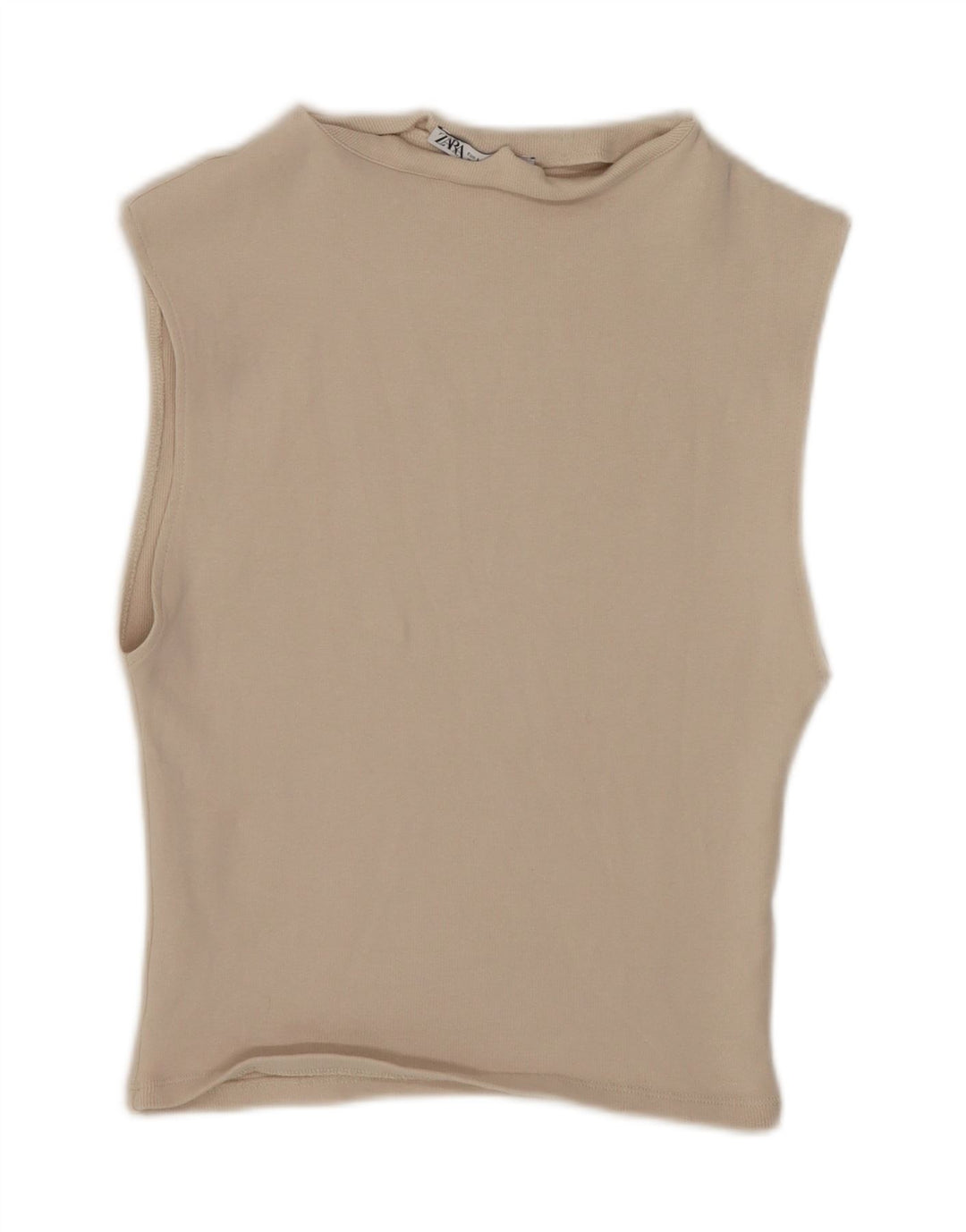 Zara Γυναικείο Crop Vest Top UK 14 Large Beige