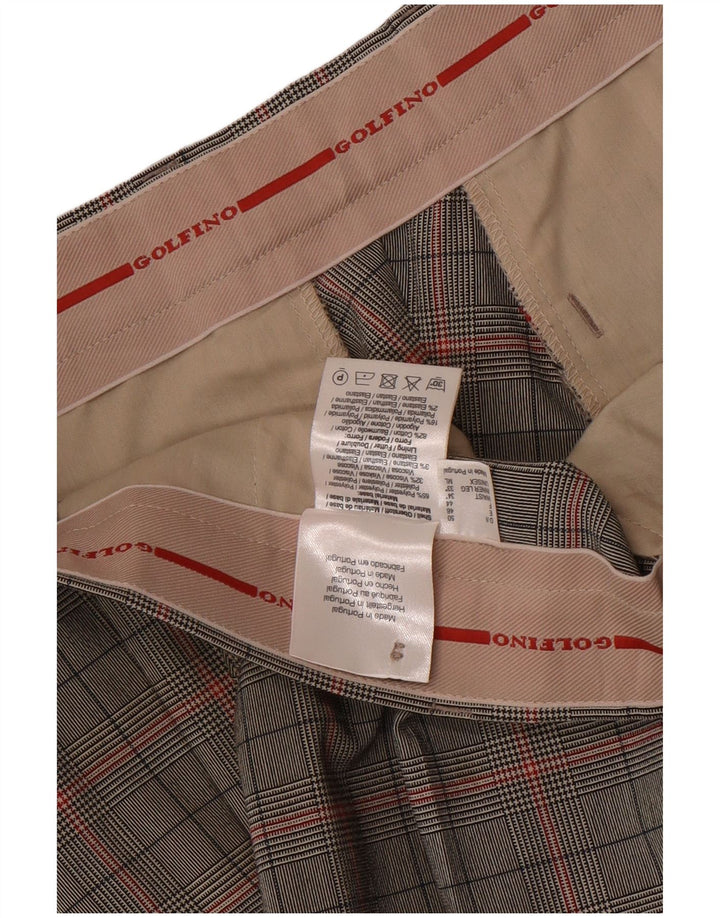 Ανδρικό ίσιο παντελόνι Golfino W34 L31 Grey Check Polyester