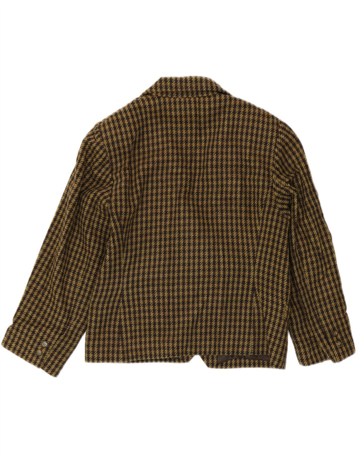 Vintage γυναικείο διπλό μπουφάν σακάκι UK 10 Small Green Houndstooth