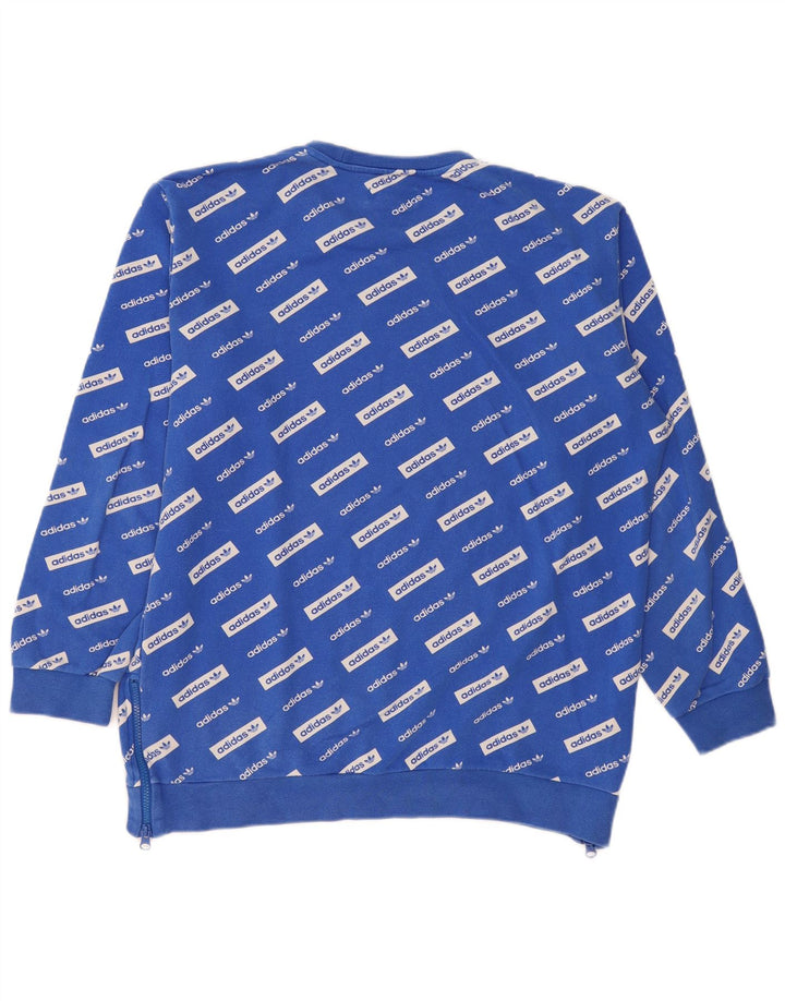 Ανδρικό γραφικό φούτερ Adidas Jumper μεγάλο μπλε βαμβακερό
