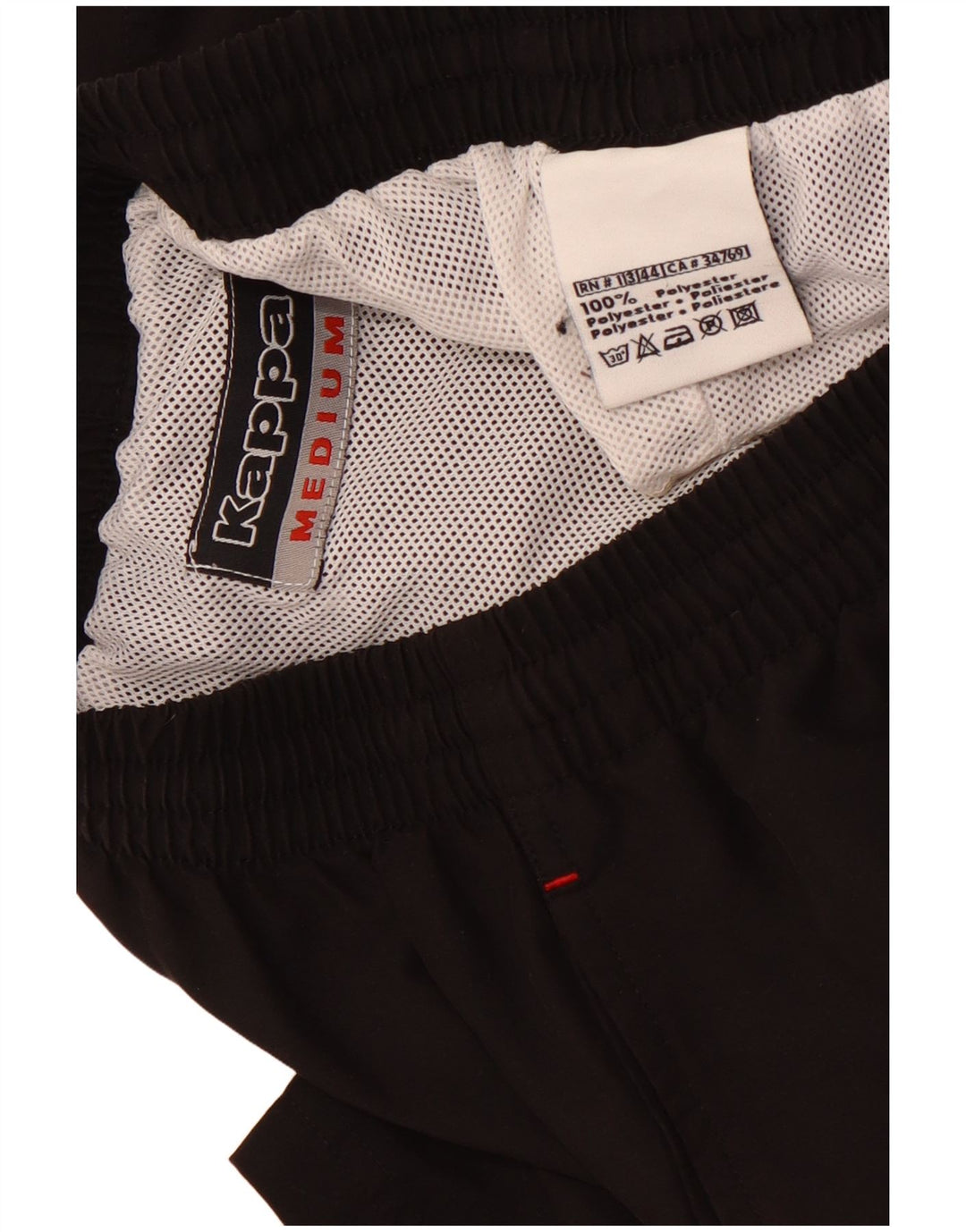 Ανδρικό αθλητικό σορτς KAPPA από μεσαίο μαύρο πολυεστέρα