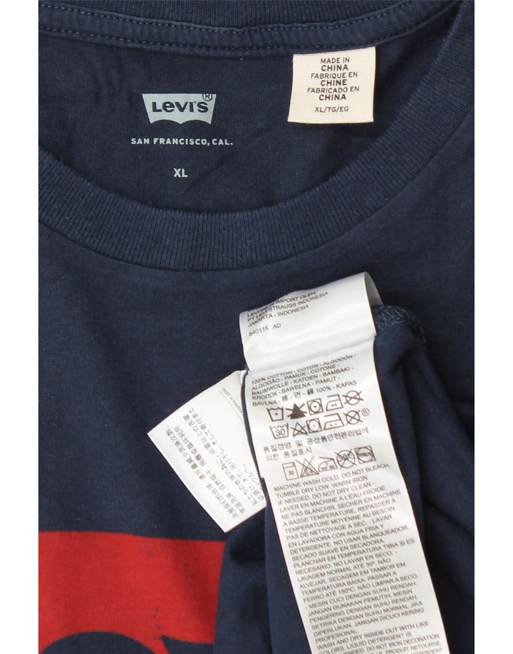 Ανδρικό γραφικό T-Shirt Levi's Top XL Navy Blue Cotton
