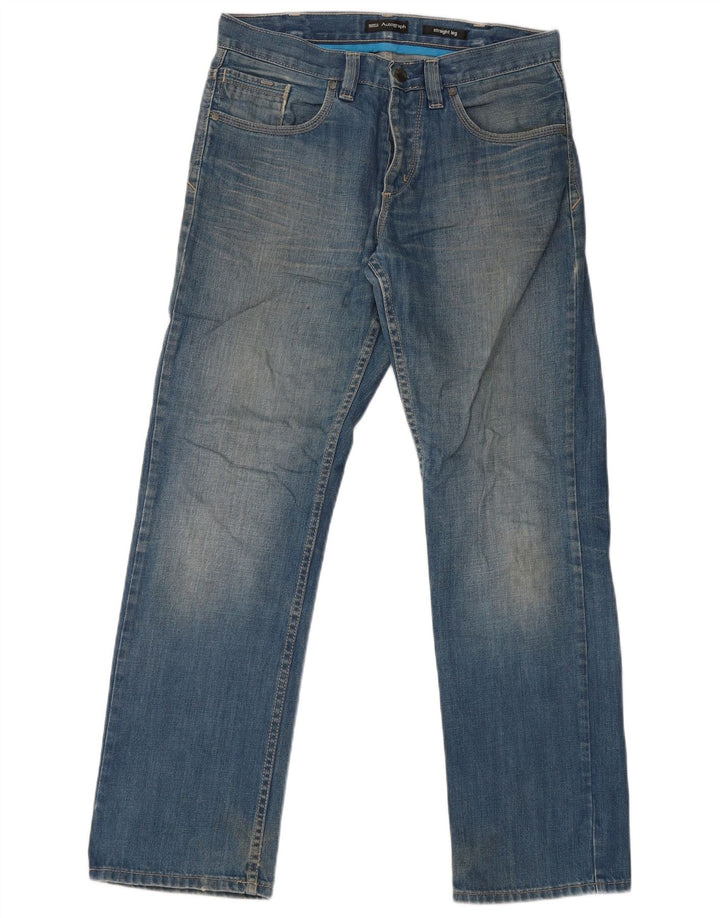 Marks & Spencer Ανδρικό Αυτόγραφο Straight Jeans W32 L31 Μπλε βαμβακερό