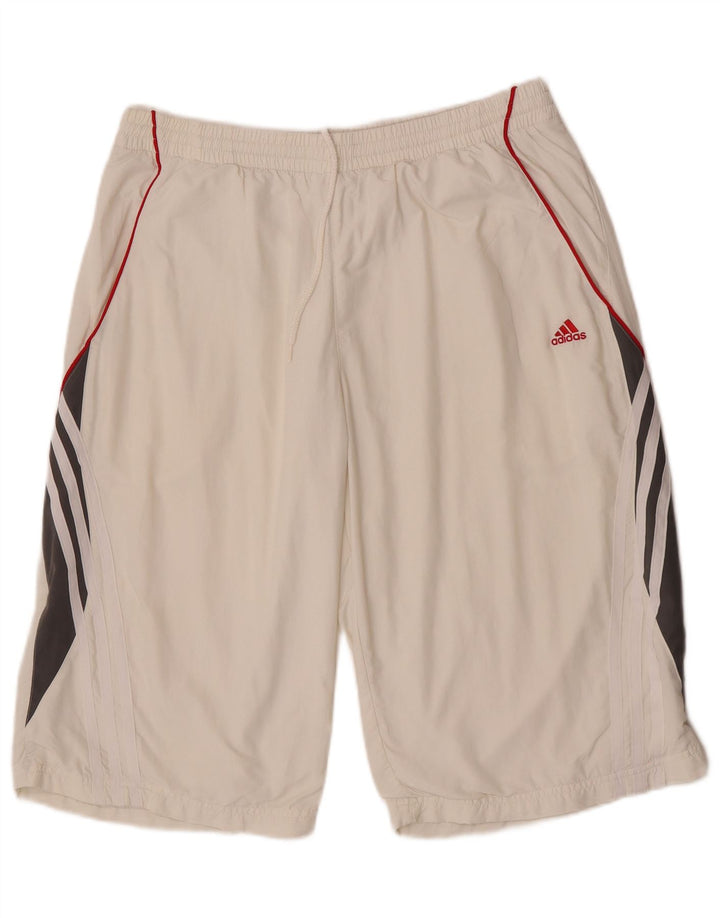 Ανδρικό σορτς Adidas Climalite με μεγάλο λευκό χρώμα πολυεστέρα