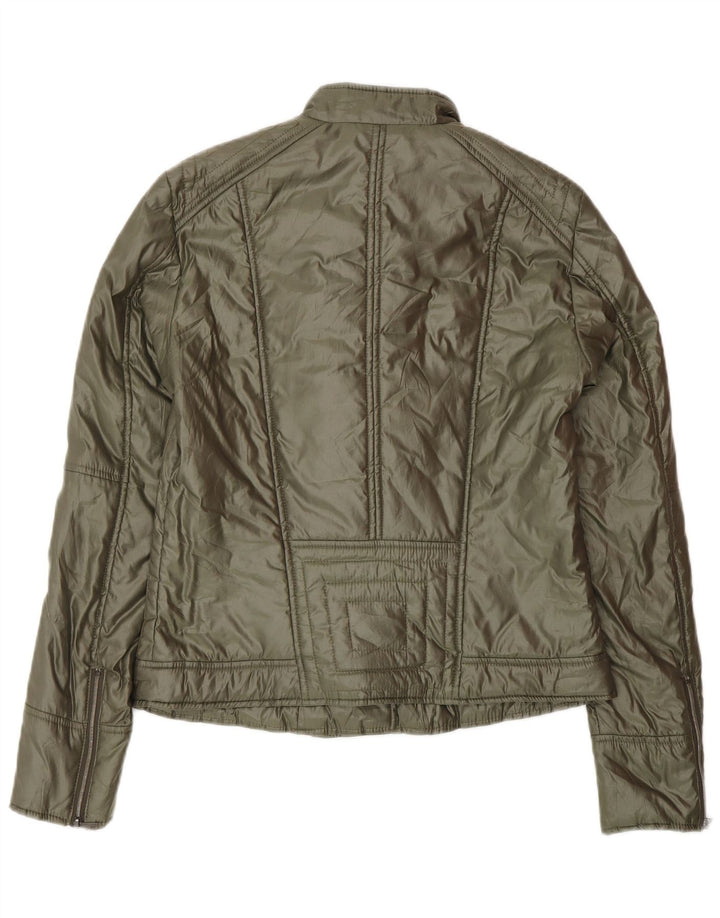Trussardi Γυναικείο Biker Jacket IT 42 Medium Green Polyester