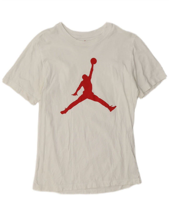 Jordan Ανδρικό γραφικό T-Shirt Top Μικρό λευκό βαμβακερό