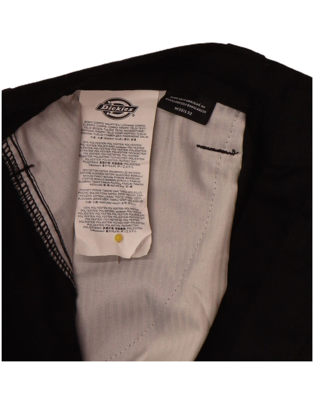 Ανδρικό ίσιο παντελόνι Cargo Dickies W30 L30 Μαύρο πολυεστέρα