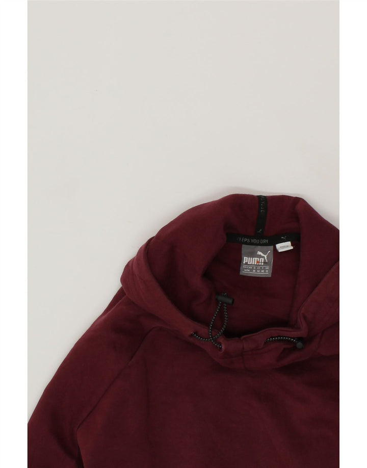 PUMA Womens Hoodie Jumper UK 12 Medium Maroon Polyester Vintage Puma and Second-Hand Puma from Messina Hembry 
