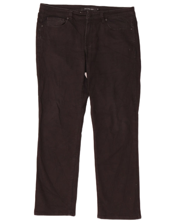 Calvin Klein Γυναικείο ίσιο τζιν US 12 Large W34 L30 μαύρο βαμβακερό