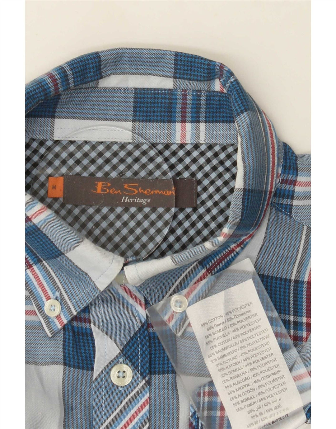Ανδρικό πουκάμισο Ben Sherman, μεσαίο μπλε, βαμβακερό