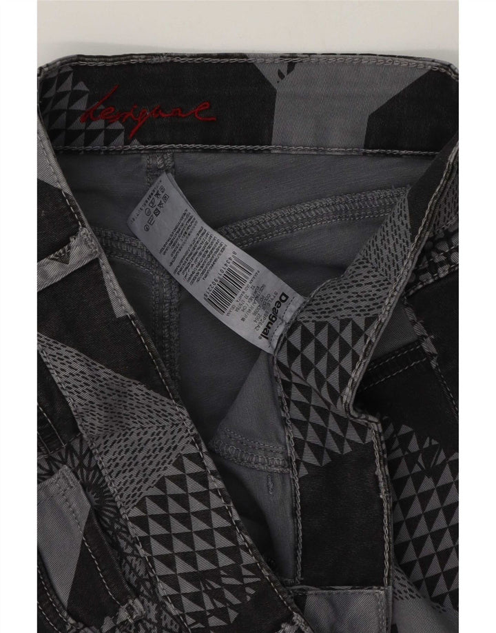 Γυναικείο Slim Casual Παντελόνι Desigual W32 L29 Γκρι Patchwork Βαμβακερό