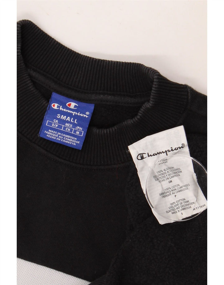 CHAMPION Γυναικεία γραφική φούτερ Jumper UK 10 Small Black Colourblock