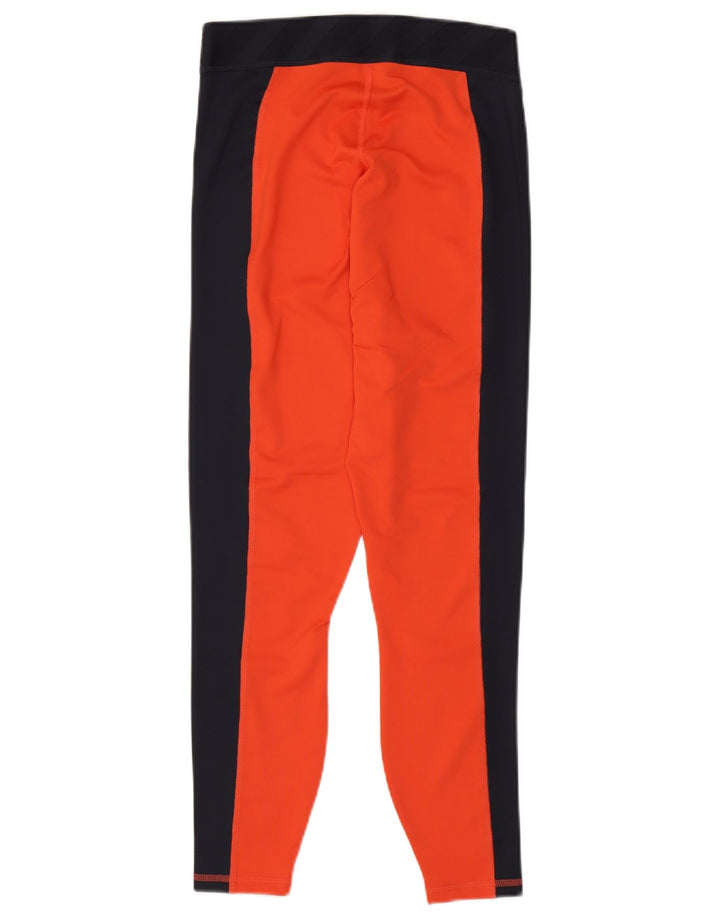 PUMA Womens Leggings UK 12 Medium  Orange Colourblock