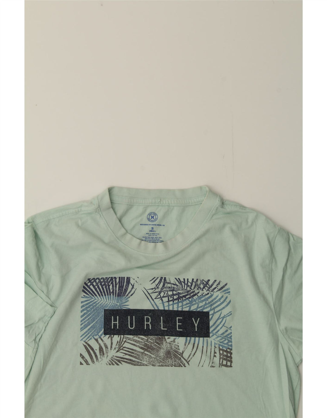 HURLEY Mens Graphic T-Shirt Top Small Green Cotton Vintage Hurley and Second-Hand Hurley from Messina Hembry 