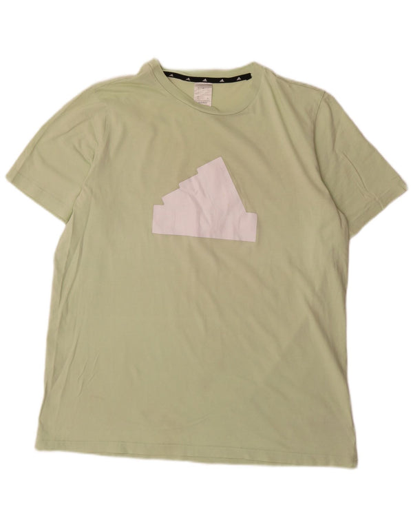 Ανδρικό γραφικό T-Shirt Adidas Top μεγάλο πράσινο βαμβακερό