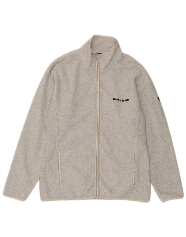 Reebok Γυναικείο Fleece Jacket UK 10 Small Grey Flecked Polyester